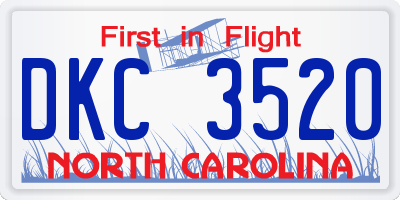 NC license plate DKC3520