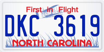 NC license plate DKC3619