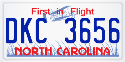 NC license plate DKC3656