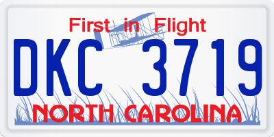 NC license plate DKC3719