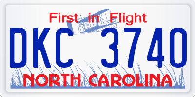 NC license plate DKC3740
