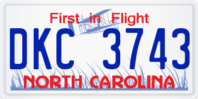 NC license plate DKC3743