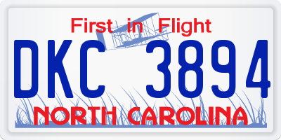 NC license plate DKC3894