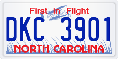 NC license plate DKC3901