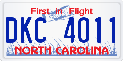 NC license plate DKC4011