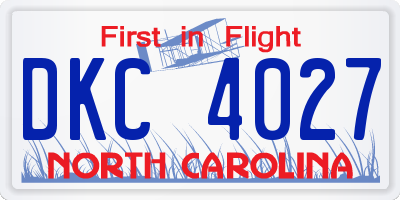 NC license plate DKC4027