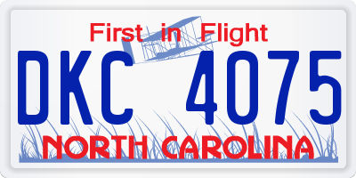 NC license plate DKC4075