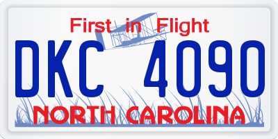 NC license plate DKC4090