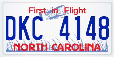 NC license plate DKC4148