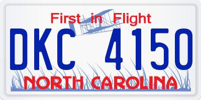 NC license plate DKC4150