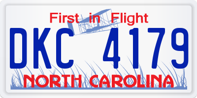 NC license plate DKC4179