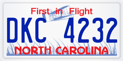 NC license plate DKC4232