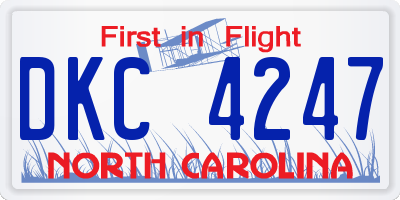 NC license plate DKC4247