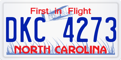 NC license plate DKC4273