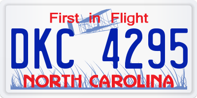 NC license plate DKC4295