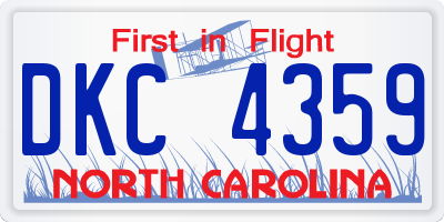 NC license plate DKC4359