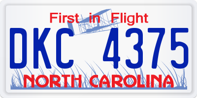 NC license plate DKC4375