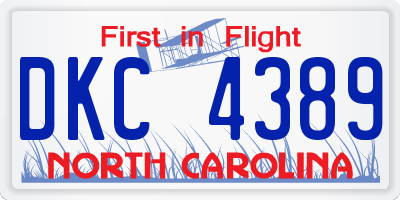 NC license plate DKC4389