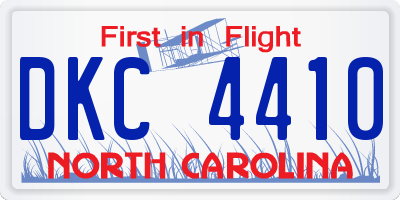 NC license plate DKC4410