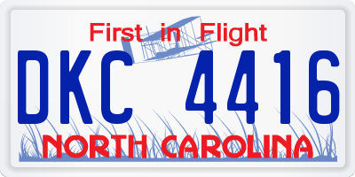 NC license plate DKC4416