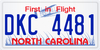 NC license plate DKC4481