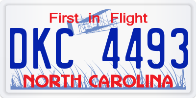 NC license plate DKC4493