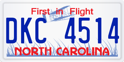 NC license plate DKC4514