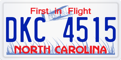 NC license plate DKC4515