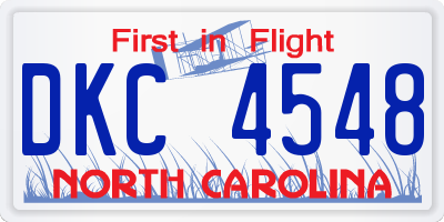 NC license plate DKC4548