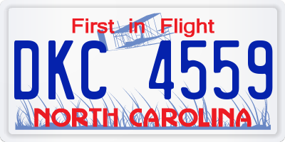 NC license plate DKC4559
