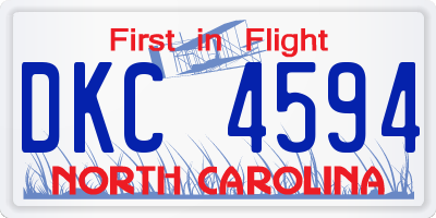 NC license plate DKC4594