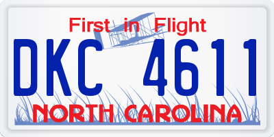 NC license plate DKC4611
