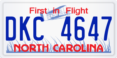 NC license plate DKC4647