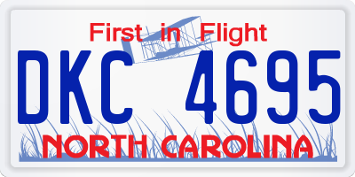 NC license plate DKC4695