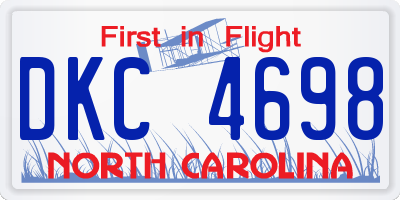 NC license plate DKC4698