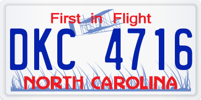 NC license plate DKC4716