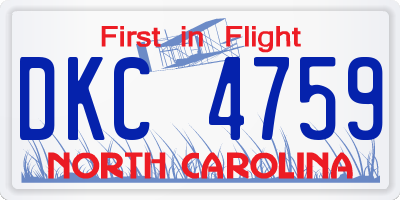 NC license plate DKC4759