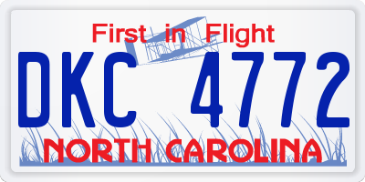 NC license plate DKC4772
