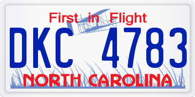 NC license plate DKC4783