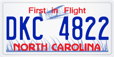 NC license plate DKC4822