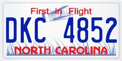 NC license plate DKC4852