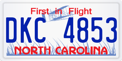 NC license plate DKC4853