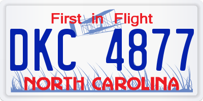 NC license plate DKC4877