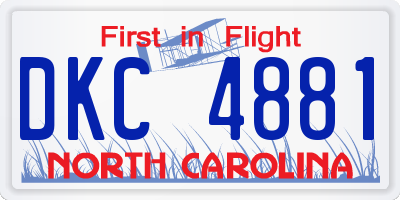 NC license plate DKC4881