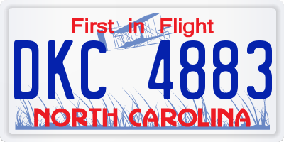 NC license plate DKC4883