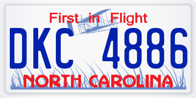 NC license plate DKC4886