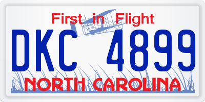 NC license plate DKC4899