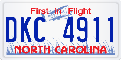 NC license plate DKC4911