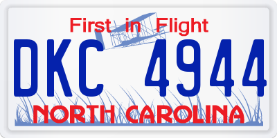 NC license plate DKC4944