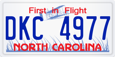 NC license plate DKC4977